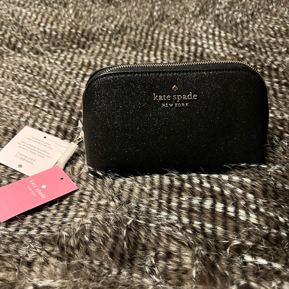 Kate spade glitter makeup bag